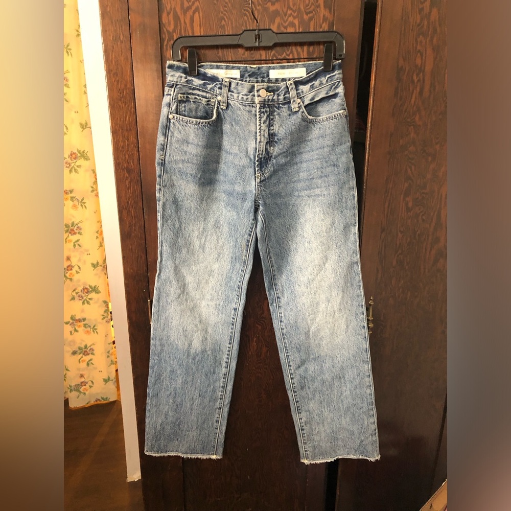 Pilcro and the Letterpress Light Blue Wide-Leg Jeans
